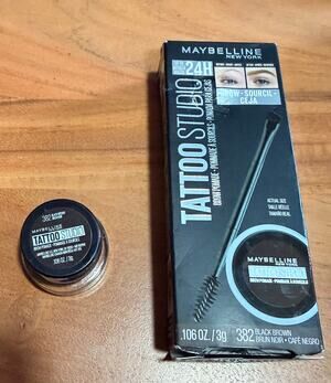 Maybelline TattooStudio Brow Pomade 382 Black Brown 0.106 oz New Unused No Brush